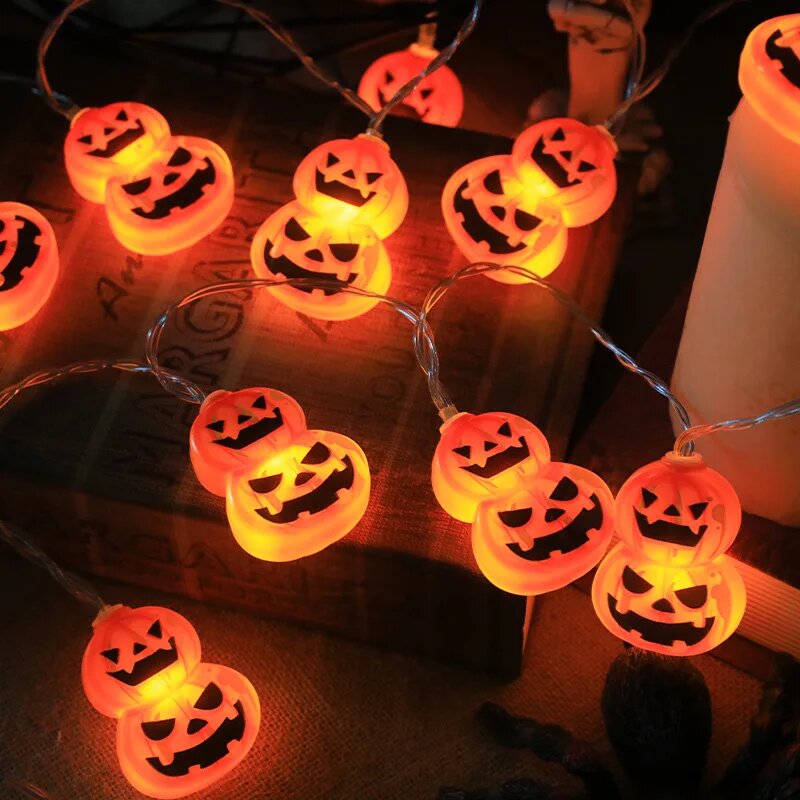 Halloween Led String Lights Orange - Halloween 10/20LED lichtslingers op batterijen werkende