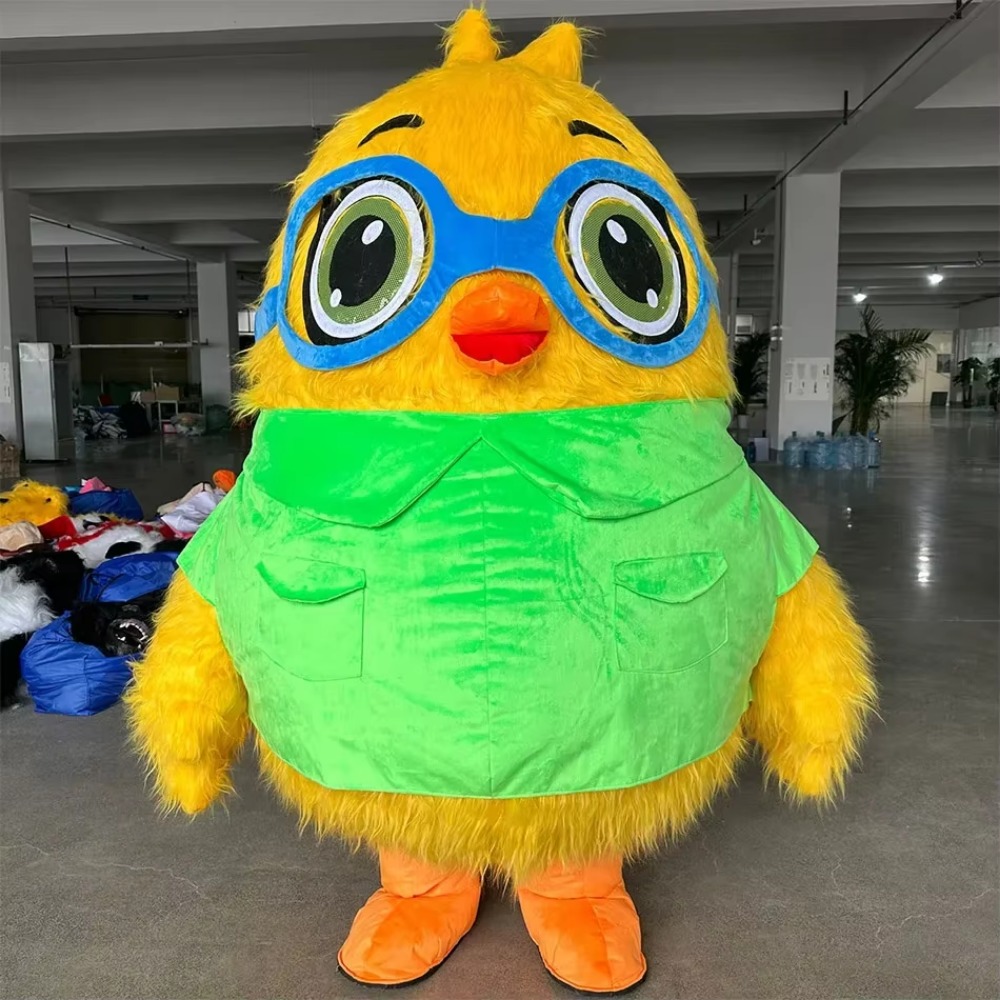 Halloween Costume Adult - Opblaasbare vogel met bril, mascottekostuum voor