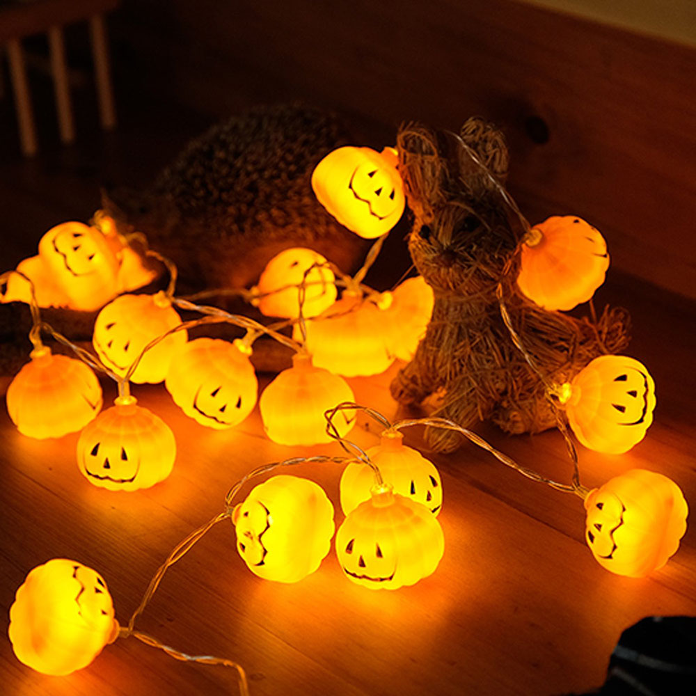 Halloween Led String Lights Orange - Halloween 3D Pompoen LED Lichtslingers 1M