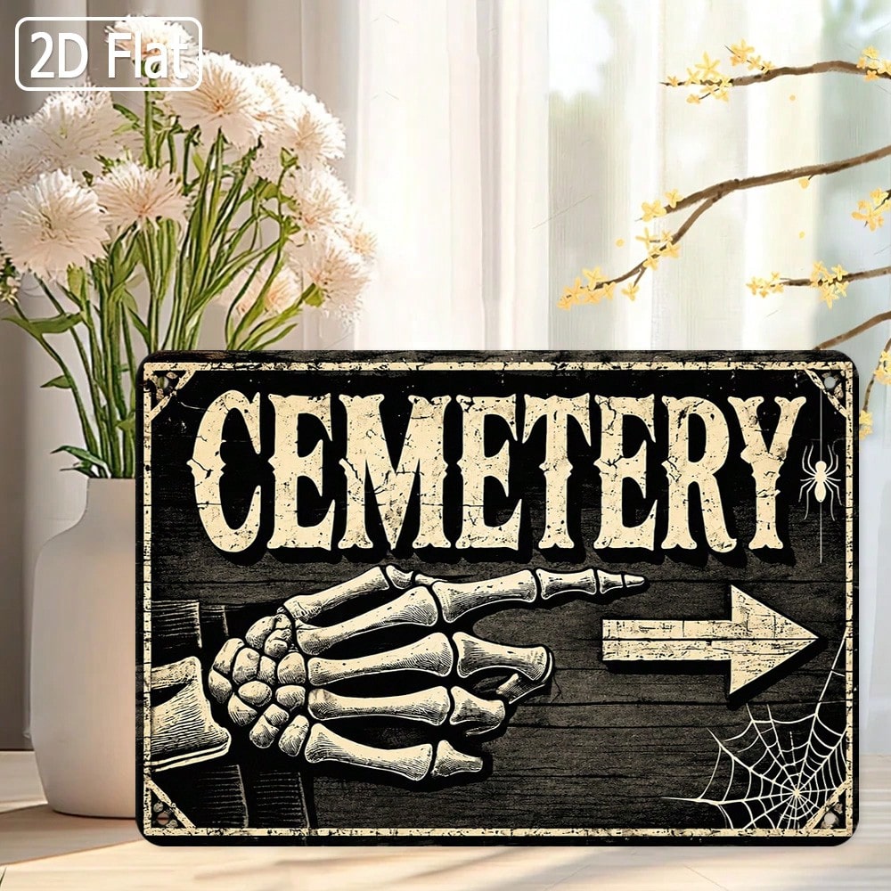 Halloween Skeleton Decoration - 1 stuk 2D plat blikken bord