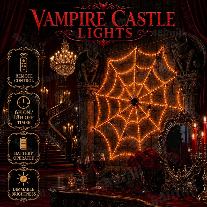 Halloween spinnenweb LED-licht - Halloween Led String Lights Orange recensie en prijs