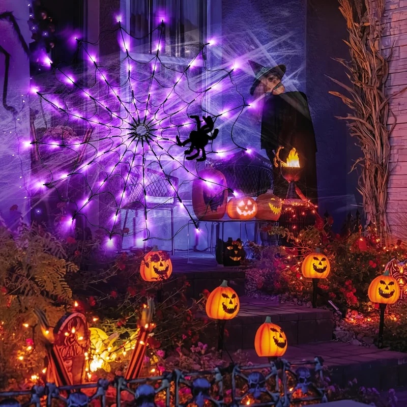 Halloween spinnenweb LED-licht - Halloween Led String Lights Orange recensie en prijs