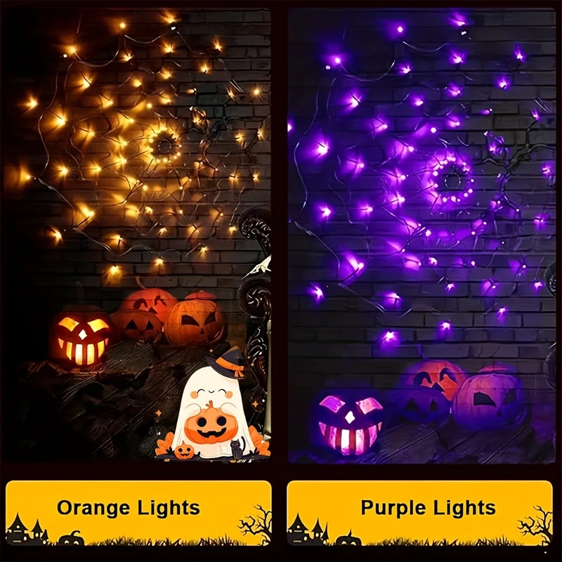 Halloween spinnenweb LED-licht - Halloween Led String Lights Orange recensie en prijs