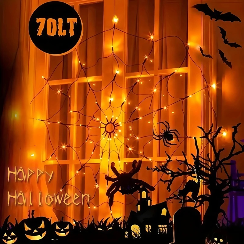Halloween spinnenweb LED-licht - Halloween Led String Lights Orange recensie en prijs