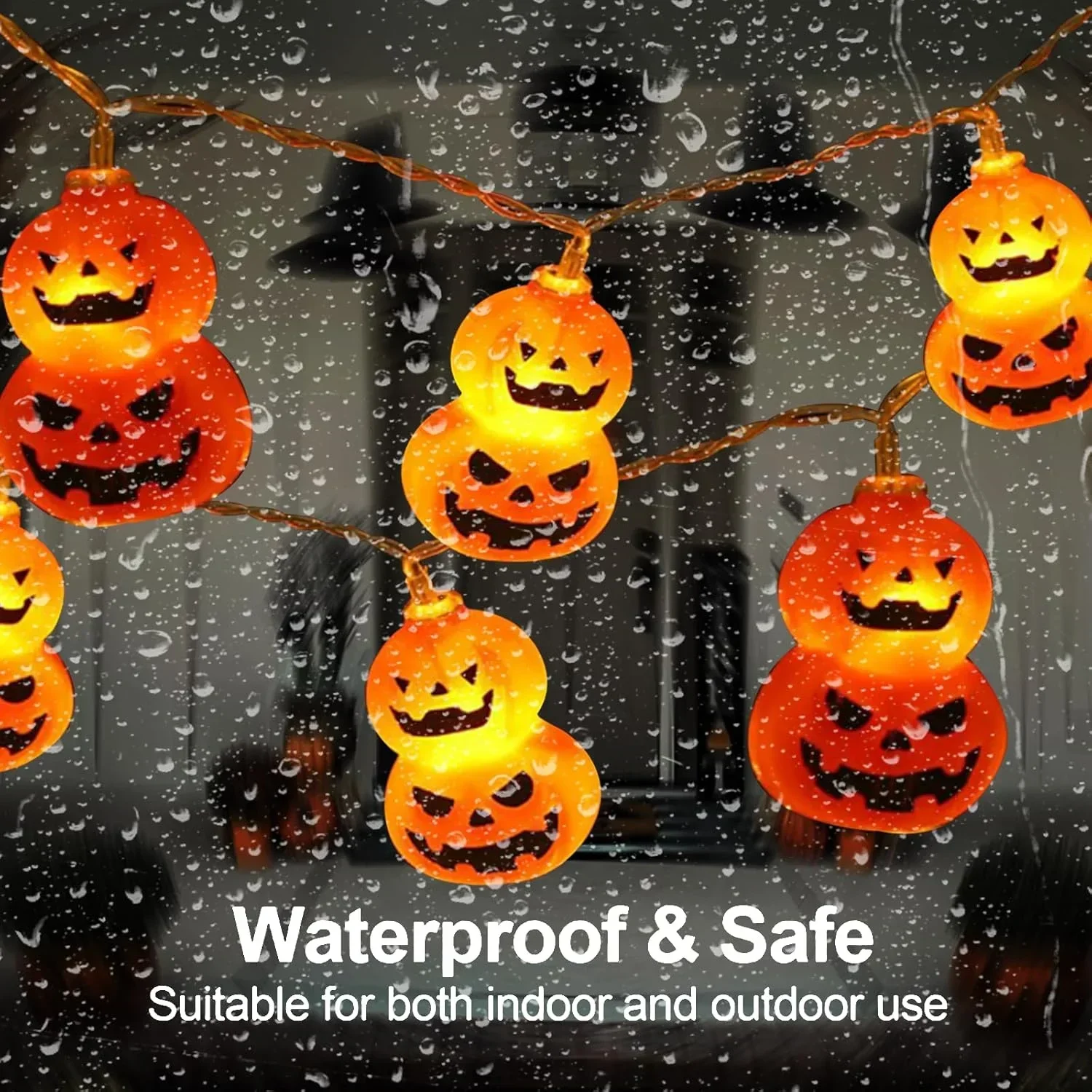 Jack O Lantern-lichtsnoer, op  - Halloween Led String Lights Orange recensie en prijs