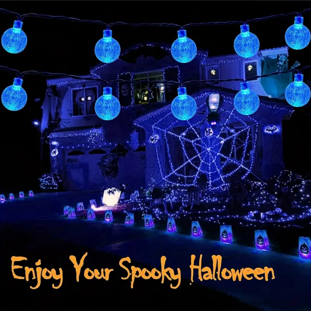 1 st 12 m 100 LED Halloween Pa - Halloween Led String Lights Orange recensie en prijs