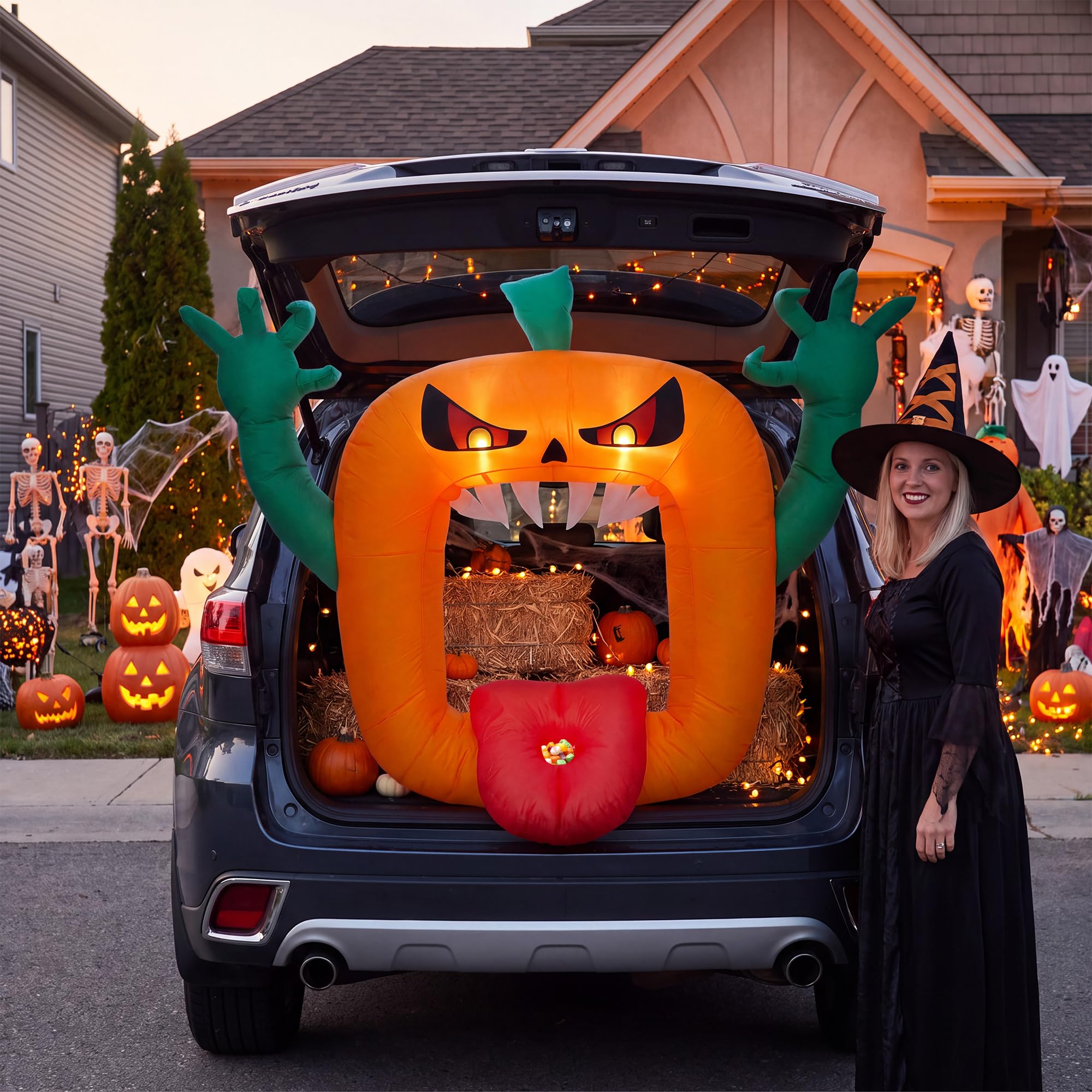 6FT Halloween opblaasbare gruw - Halloween Pumpkin Decor Led recensie en prijs